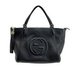 ☆☆ GUCCI グッチ ソーホー インターロッキングG 2WAYバッグ レザー 369176 ブラック 袋 ストラップ付 Bランク