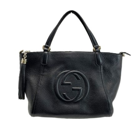  GUCCI グッチ ソーホー インターロッキングG 2WAYバッグ レザー 369176 ブラック 袋 ストラップ付