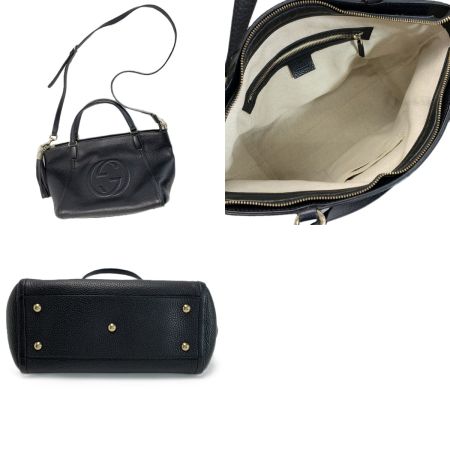  GUCCI グッチ ソーホー インターロッキングG 2WAYバッグ レザー 369176 ブラック 袋 ストラップ付