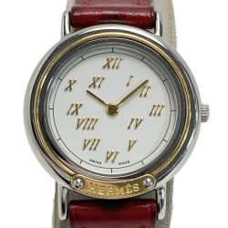 ☆☆ HERMES エルメス メテオール □G刻印 705279 ホワイト クォーツ レディース 腕時計 Bランク
