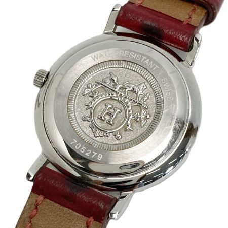  HERMES エルメス メテオール □G刻印 705279 ホワイト クォーツ レディース 腕時計
