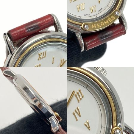  HERMES エルメス メテオール □G刻印 705279 ホワイト クォーツ レディース 腕時計