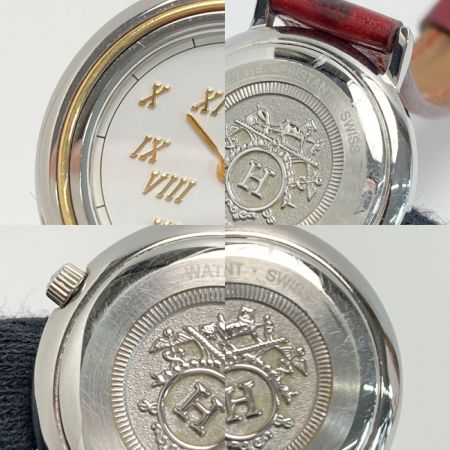  HERMES エルメス メテオール □G刻印 705279 ホワイト クォーツ レディース 腕時計