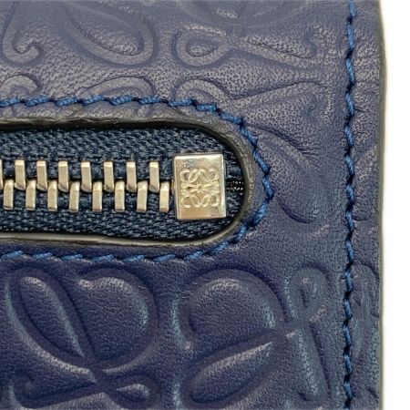 LOEWE ロエベ リピートアナグラム 長財布 ネイビー レザー レディース