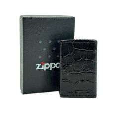 ☆☆ ZIPPO ジッポー オイルライター 2022年製 本牛革巻 クロコ型押 箱有 Bランク
