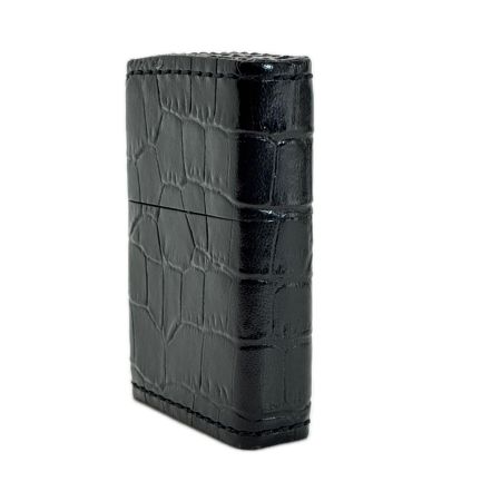  ZIPPO ジッポー オイルライター 2022年製 本牛革巻 クロコ型押 箱有