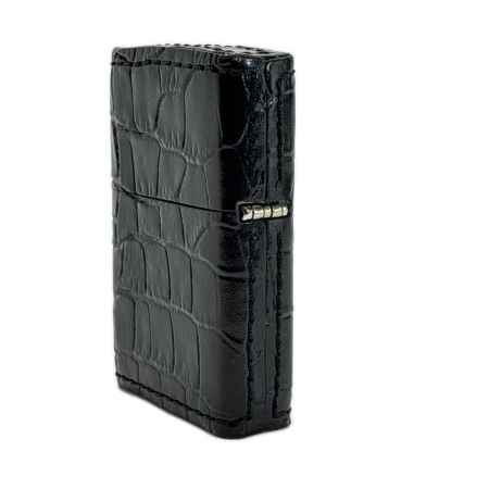  ZIPPO ジッポー オイルライター 2022年製 本牛革巻 クロコ型押 箱有