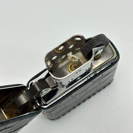  ZIPPO ジッポー オイルライター 2022年製 本牛革巻 クロコ型押 箱有