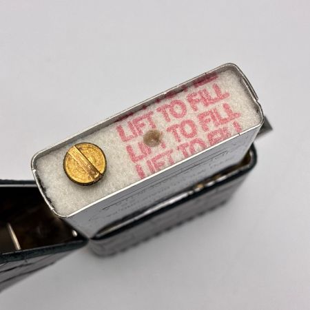  ZIPPO ジッポー オイルライター 2022年製 本牛革巻 クロコ型押 箱有