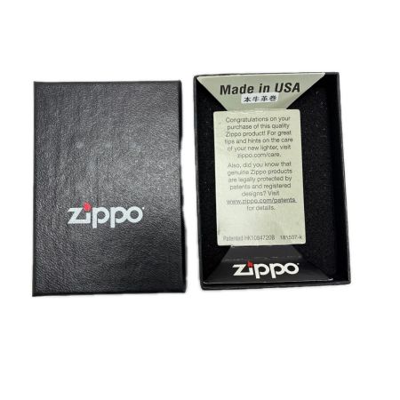  ZIPPO ジッポー オイルライター 2022年製 本牛革巻 クロコ型押 箱有
