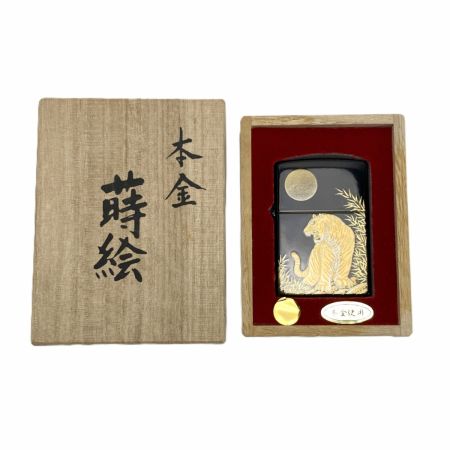  ZIPPO ジッポー ライター 2007年製 月と虎 本金蒔絵 和柄 木箱有