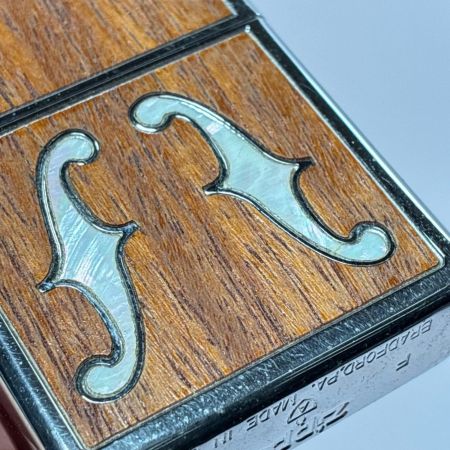  ZIPPO ジッポー オイルライター 2004年製 アーマー ウッド 貝象嵌 ｆホール 箱有