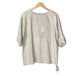 08Mab ゼロハチマブ リネンカットソー サイズ L-LL e-mab0001-R1 アイボリー レディース Aランク