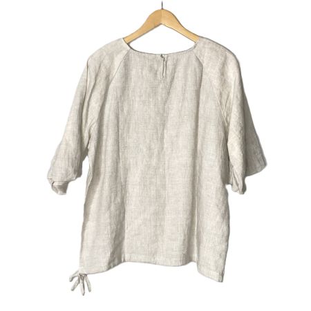 08Mab ゼロハチマブ リネンカットソー サイズ L-LL e-mab0001-R1 アイボリー レディース