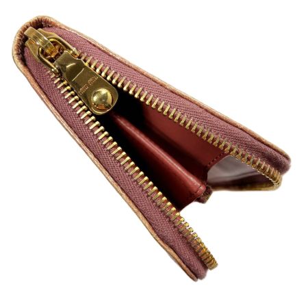  MIU MIU クロコ型押し ウンドファスナー財布 ピンク レディース ゴールド金具