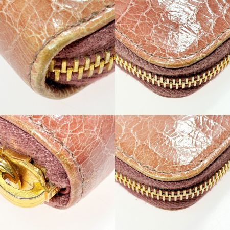  MIU MIU クロコ型押し ウンドファスナー財布 ピンク レディース ゴールド金具
