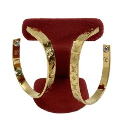 ☆☆ LOUIS VUITTON ルイヴィトン フープナノグラム ピアス M00220 ゴールド GP 箱・布袋有 Bランク