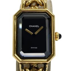 ☆☆ CHANEL シャネル プルミエール M 58512 ブラック クォーツ レディース 腕時計 GP Cランク