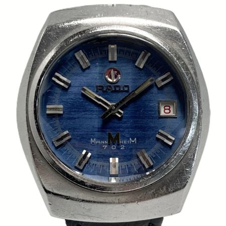  RADO ラドー マンハイム702 デイト カットガラス ブルー 自動巻き メンズ 腕時計 MANNHEIM
