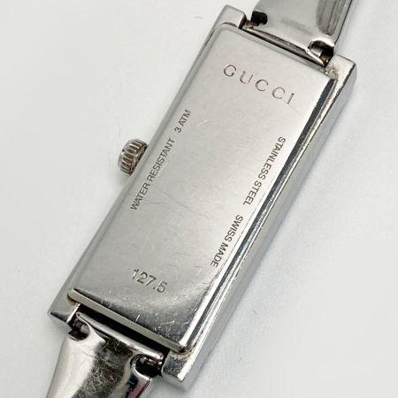  GUCCI グッチ Gフレーム ミラー ダイヤモンド 127.5 シルバー クォーツ レディース 腕時計 箱・取説有