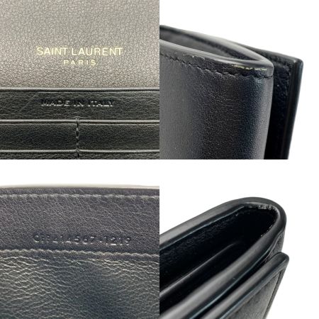  Yves Saint Laurent イブサンローラン 財布 2つ折り長財布 YSLロゴ ゴールド金具 414-567 ブラック レディース