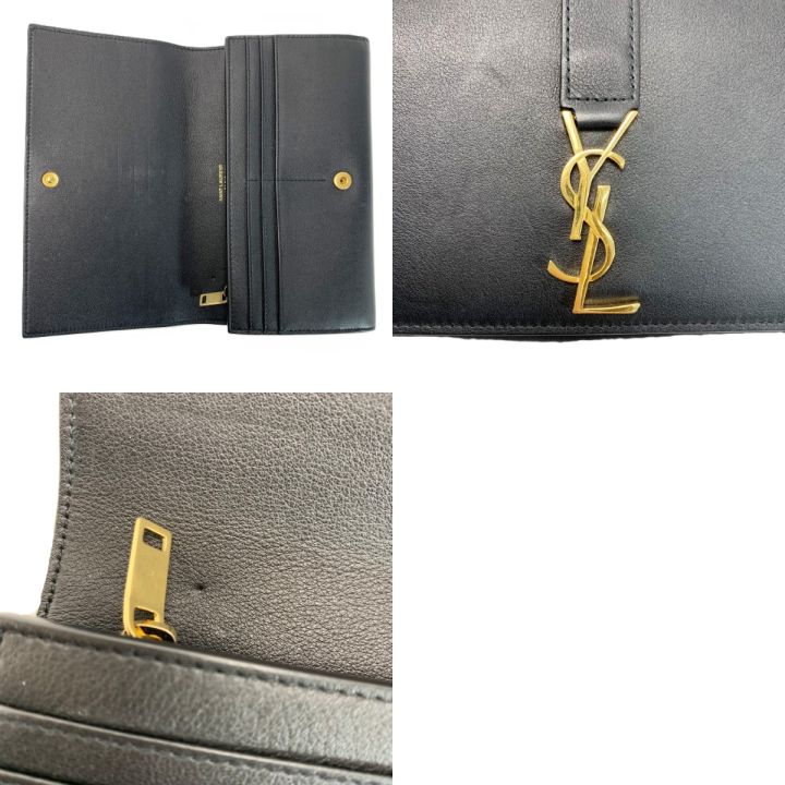 Yves Saint Laurent イブサンローラン 財布 2つ折り長財布 YSLロゴ