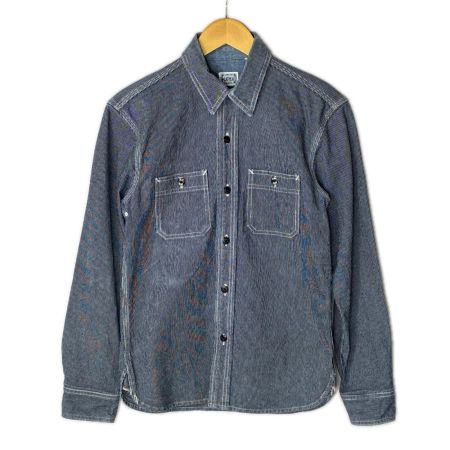 The Flat Head フラッドヘッド シャツ 長袖 ストライプ柄 SIZE 38 インディゴ メンズ
