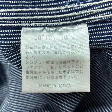The Flat Head フラッドヘッド シャツ 長袖 ストライプ柄 SIZE 38 インディゴ メンズ