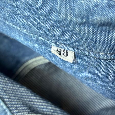 The Flat Head フラッドヘッド シャツ 長袖 ストライプ柄 SIZE 38 インディゴ メンズ