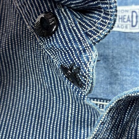 The Flat Head フラッドヘッド シャツ 長袖 ストライプ柄 SIZE 38 インディゴ メンズ