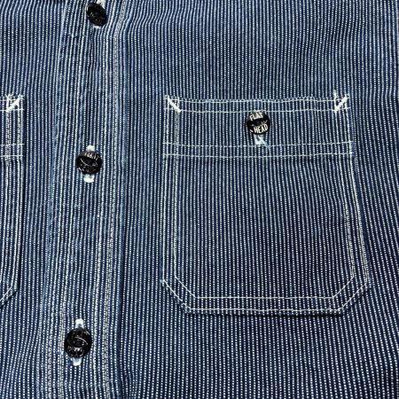 The Flat Head フラッドヘッド シャツ 長袖 ストライプ柄 SIZE 38 インディゴ メンズ