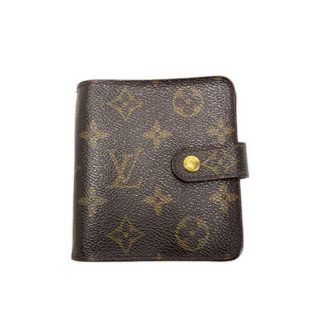 LOUIS VUITTON ルイヴィトン モノグラム コンパクトジップ M61667 ブラウン 2つ折り財布