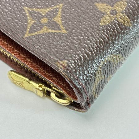 LOUIS VUITTON ルイヴィトン モノグラム コンパクトジップ M61667 ブラウン 2つ折り財布