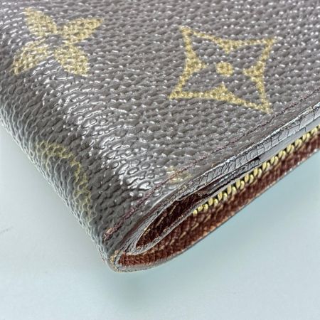 LOUIS VUITTON ルイヴィトン モノグラム コンパクトジップ M61667 ブラウン 2つ折り財布