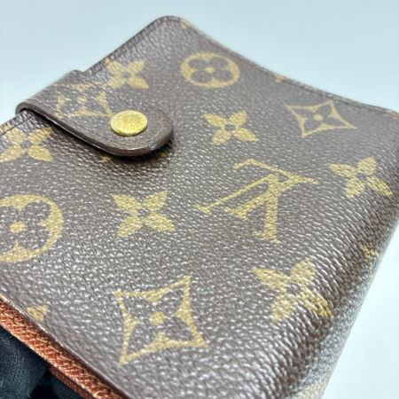 LOUIS VUITTON ルイヴィトン モノグラム コンパクトジップ M61667 ブラウン 2つ折り財布