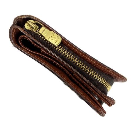 LOUIS VUITTON ルイヴィトン モノグラム コンパクトジップ M61667 ブラウン 2つ折り財布