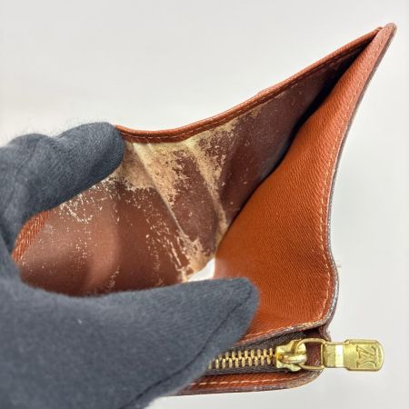 LOUIS VUITTON ルイヴィトン モノグラム コンパクトジップ M61667 ブラウン 2つ折り財布