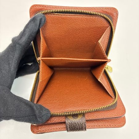 LOUIS VUITTON ルイヴィトン モノグラム コンパクトジップ M61667 ブラウン 2つ折り財布