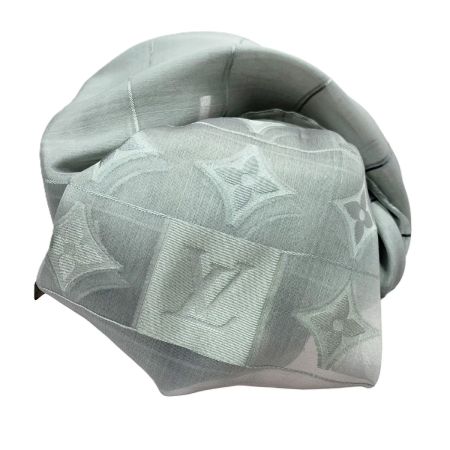 LOUIS VUITTON ルイヴィトン レースストール モノグラム柄 シルク 70x180cm グレー ストール スカーフ