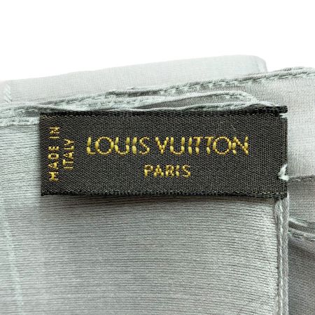  LOUIS VUITTON ルイヴィトン レースストール モノグラム柄 シルク 70x180cm グレー ストール スカーフ