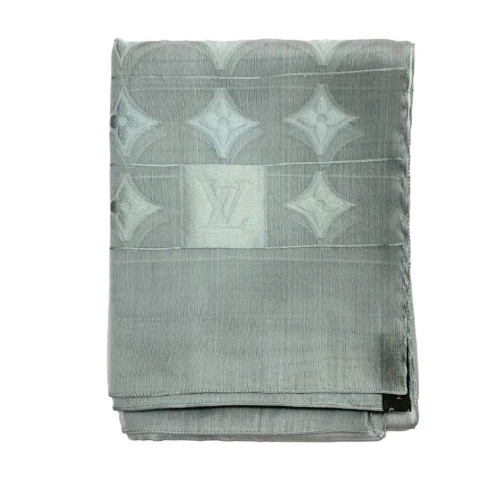 LOUIS VUITTON ルイヴィトン レースストール モノグラム柄 シルク
