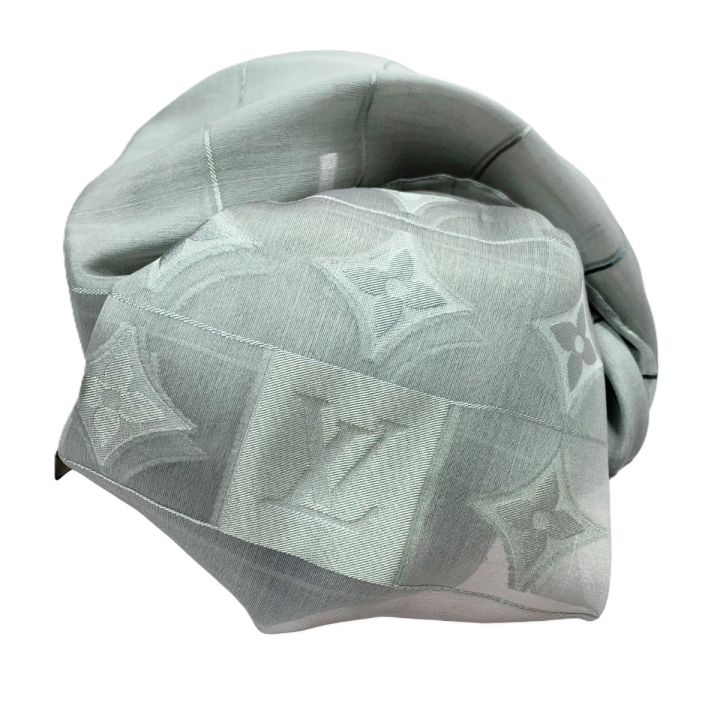 LOUIS VUITTON ルイヴィトン レースストール モノグラム柄 シルク