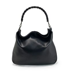 ☆☆ GUCCI グッチ バンブー ハンドバッグ 001･1577 ブラック レザー ショルダーバッグ 布袋有 Bランク