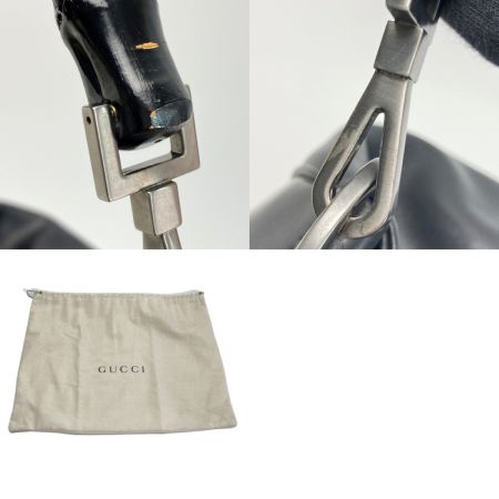  GUCCI グッチ バンブー ハンドバッグ 001･1577 ブラック レザー ショルダーバッグ 布袋有