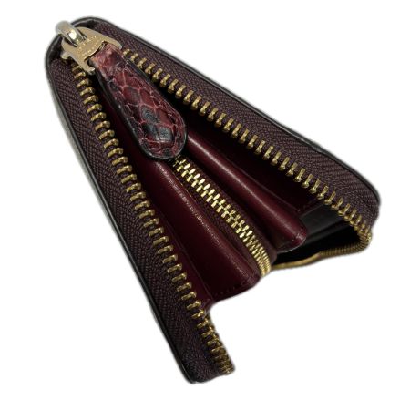  COACH コーチ シグネチャー ストラップ付 F87886 ブラウン×パープル ラウンドファスナー財布 レディース
