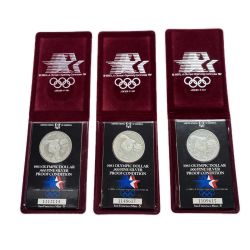 1983年 ロサンゼルスオリンピック記念 1ドル 銀貨 3枚セット FINE SILVER 900 Nランク