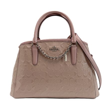  COACH コーチ デボスド シグネチャー 2WAYバッグ F55451 ピンク パテントレザー ハンドバッグ ショルダーバッグ