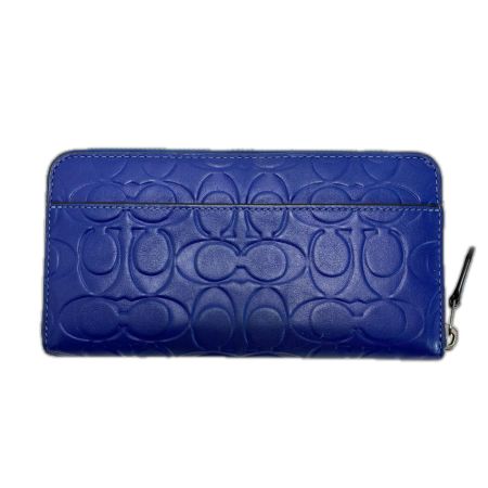  COACH コーチ ラウンドファスナー財布 CE551 ブルー レディース 