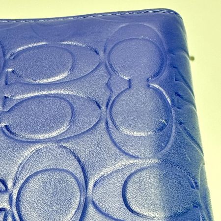  COACH コーチ ラウンドファスナー財布 CE551 ブルー レディース 