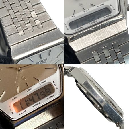  CITIZEN シチズン デジアナ 4-099915 Y ホワイト クォーツ メンズ 腕時計